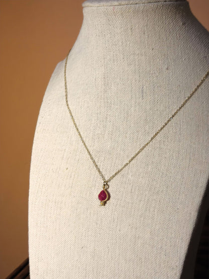 Collana goccia magenta