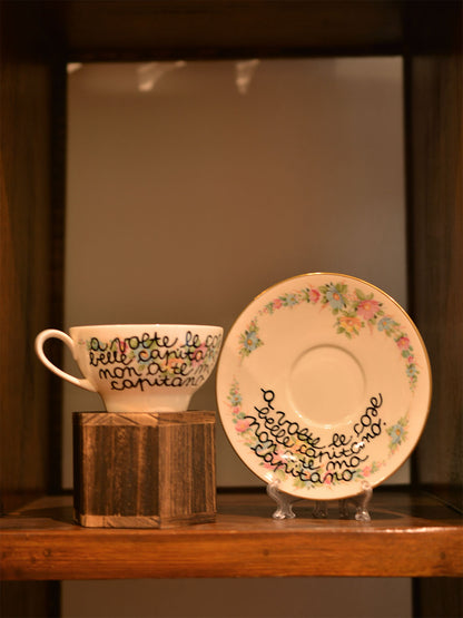 Tazza da the vintage con scritta