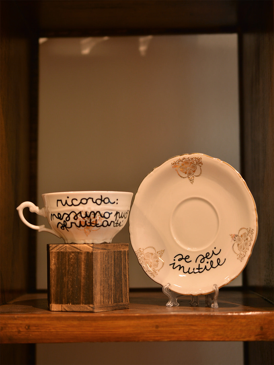 Tazza da the vintage con scritta