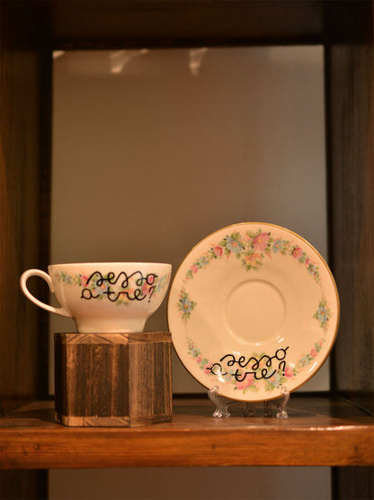 Tazza da the vintage con scritta