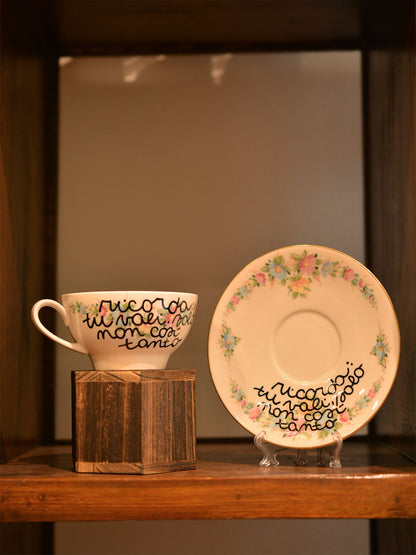 Tazza da the vintage con scritta